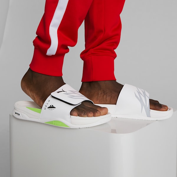 PUMA x LAMELO BALL Dream NITRO™ MB.02 Slides, PUMA White-Platinum Gray-PUMA Black-Green Glare, extralarge