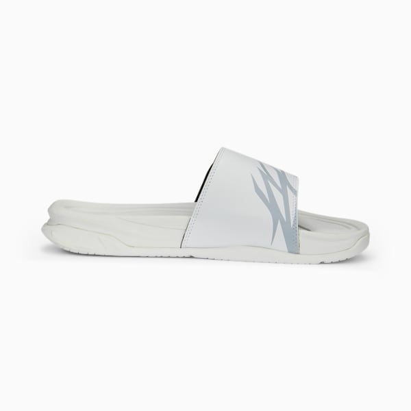 PUMA x LAMELO BALL Dream Nitro MB.02 Slides, PUMA White-Platinum Gray-PUMA Black-Green Glare