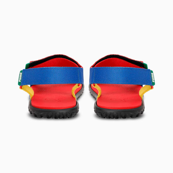 PUMA x 1DER Norman Men's Sandals, Spectra Yellow-Vallarta Blue-High Risk Red-Amazon Green