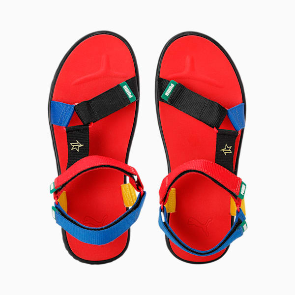 PUMA x 1DER Norman Men's Sandals, Spectra Yellow-Vallarta Blue-High Risk Red-Amazon Green