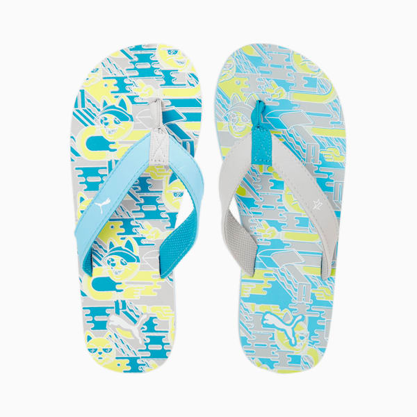 PUMAx1DER Hepcat Youth Flip-Flops, Spring Blue-Lemon Sherbert-Harbor Mist, extralarge-IND