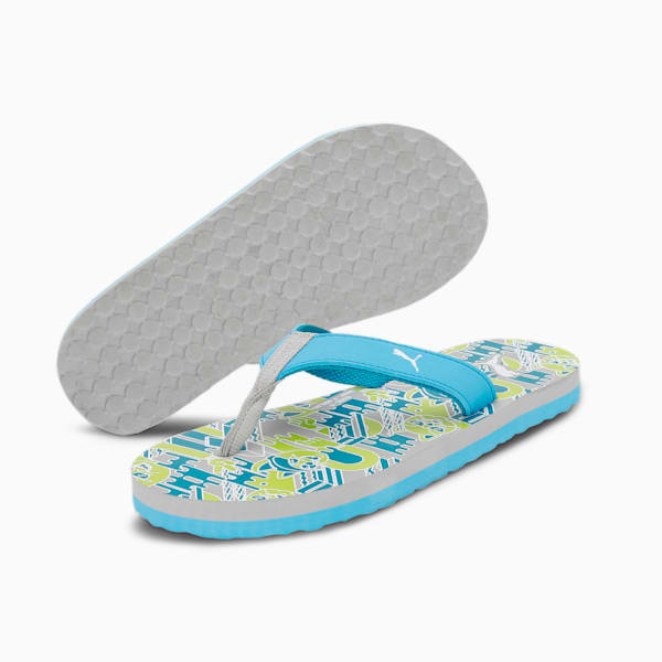 PUMAx1DER Hepcat Kids Flip-Flops, Spring Blue-Lemon Sherbert-Harbor Mist, extralarge-IND
