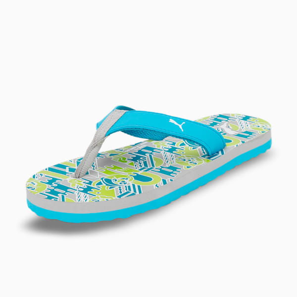 PUMAx1DER Hepcat Kids Flip-Flops, Spring Blue-Lemon Sherbert-Harbor Mist, extralarge-IND