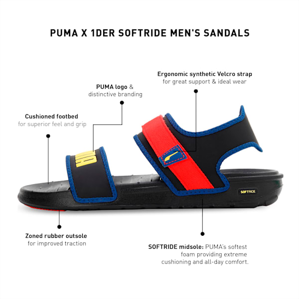 PUMA x 1der Softride Men's Slides, Puma Black-Sun Ray Yellow