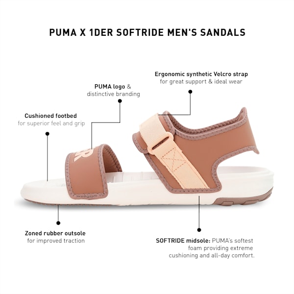 PUMAx1DER SOFTRIDE Men's Sandals, Fossil-Light Sand, extralarge-IND