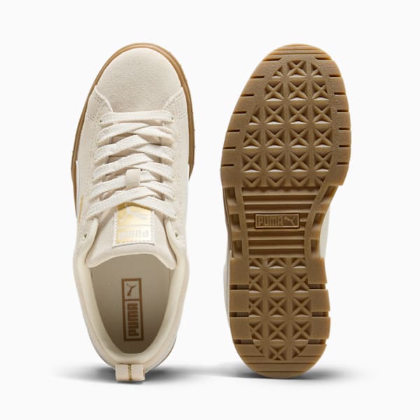 Sneakers Mayze en suède brossé Femme, Alpine Snow-PUMA Gold-Gum, extralarge