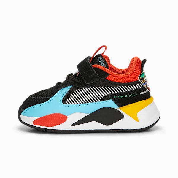 RS-X Block Party Toddler's Shoes, PUMA Black-PUMA White-Hero Blue, extralarge
