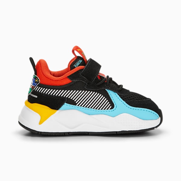 RS-X Block Party Toddler's Shoes, PUMA Black-PUMA White-Hero Blue, extralarge