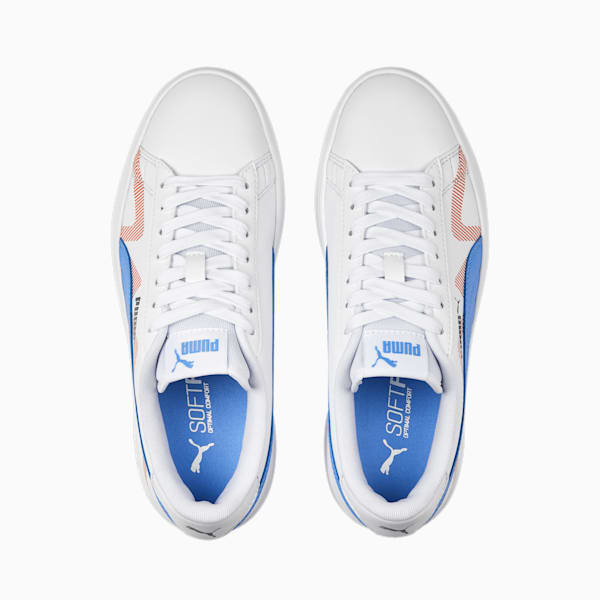 Tenis juvenil Smash v2 Future U, PUMA White-Dusky Blue-Cayenne Pepper, extralarge