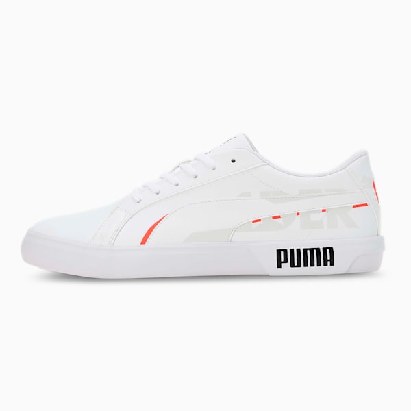 Puma x 1DER Jack V3 Men's Shoes, PUMA White-Fiery Coral-Vaporous Gray