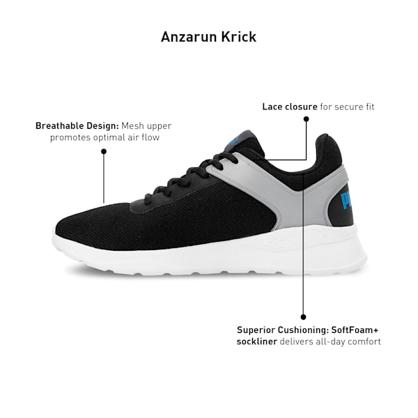 Anzarun Krick Men's Sneakers, PUMA Black-PUMA Silver-PUMA Team Royal, extralarge-IND