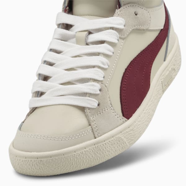 Zapatos deportivos PUMA x JUNE AMBROSE Keeping Score Ralph Sampson de caña media para mujer, Whisper White-Aubergine