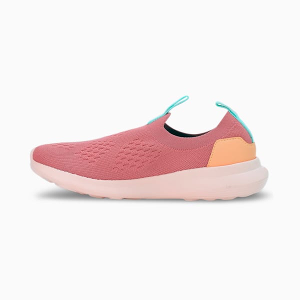 Gripeal Slip On Youth Sneakers, Hibiscus Flower-Rose Dust-Orange Peach, extralarge-IND