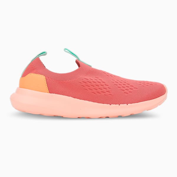 Gripeal Slip On Youth Sneakers, Hibiscus Flower-Rose Dust-Orange Peach, extralarge-IND