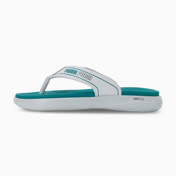 SOFTRIDE Seave V1 Flip-Flops, Platinum Gray-Green Lagoon-Gray Tile, extralarge-IND