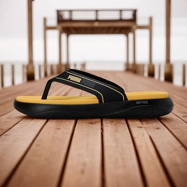 SOFTRIDE Seave V1 Flip-Flops, PUMA Black-Mustard Seed-Steel Gray, extralarge-IND