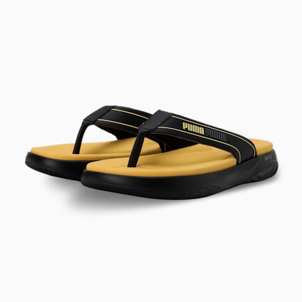SOFTRIDE Seave V1 Flip-Flops, PUMA Black-Mustard Seed-Steel Gray, extralarge-IND