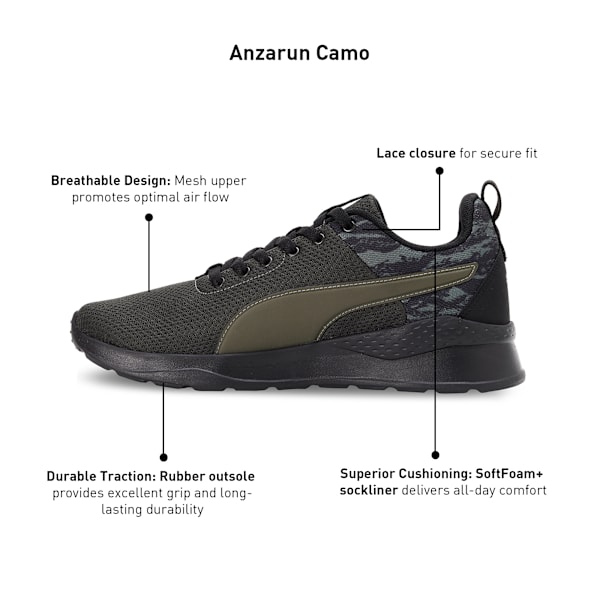Anzarun Camo Men's Lightweight Casual Shoes, PUMA Black-Forest Night, extralarge-IND