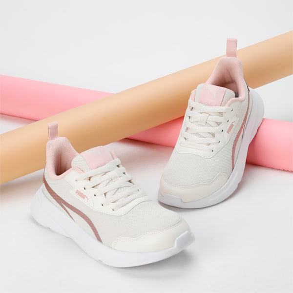 Alfarun Metallic Women's Sneakers, Pristine-Rose Dust, extralarge-IND
