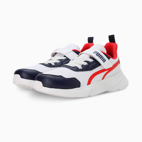 PUMA Alfarun Youth Sneakers, PUMA White-PUMA Navy-PUMA Red, extralarge-IND