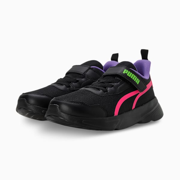 Alfarun Youth Sneakers, PUMA Black-Glowing Pink-Pitch Green, extralarge-IND
