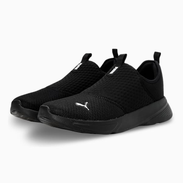 Melanite Slip On Men's Sneakers, PUMA Black-PUMA White, extralarge-IND