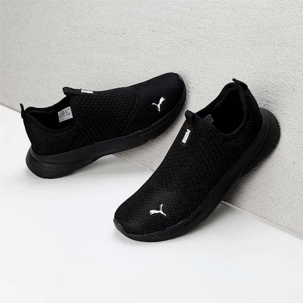 Melanite Slip On Men's Sneakers, PUMA Black-PUMA White, extralarge-IND