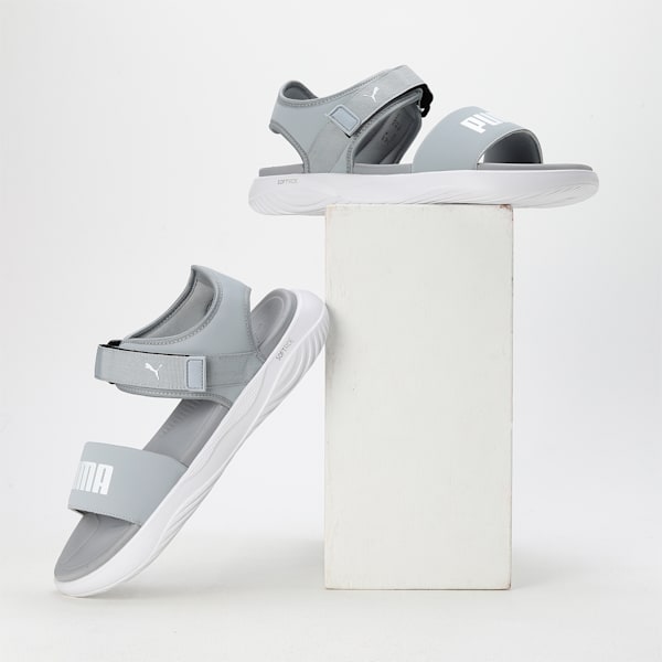 SOFTRIDE Seave Sandals, Cool Mid Gray-PUMA White, extralarge-IND