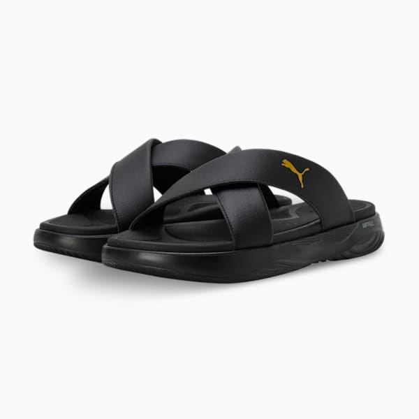 PUMA SOFTRIDE Seave Unisex Flip-Flops, PUMA Black-PUMA Gold, extralarge-IND