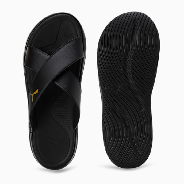 SOFTRIDE Seave Sandals, PUMA Black-PUMA Gold, extralarge-IND