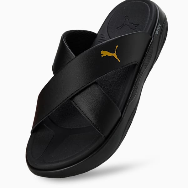 SOFTRIDE Seave Sandals, PUMA Black-PUMA Gold, extralarge-IND