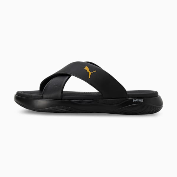 SOFTRIDE Seave Sandals, PUMA Black-PUMA Gold, extralarge-IND