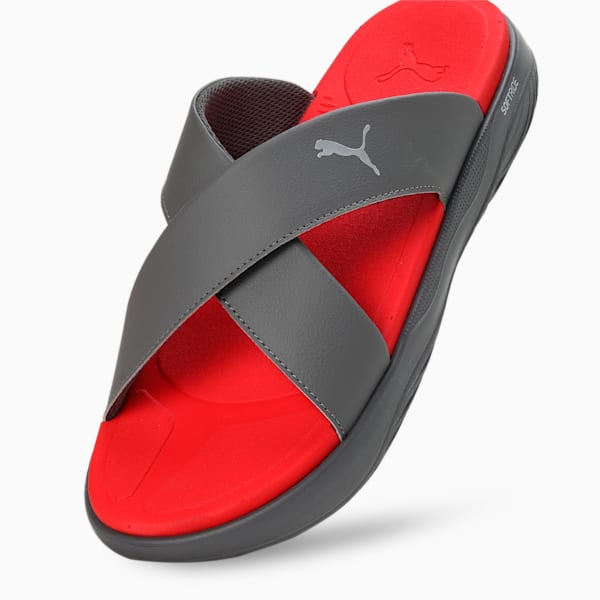 SOFTRIDE Seave Sandals, Cool Dark Gray-PUMA Silver-For All Time Red, extralarge-IND