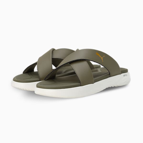 SOFTRIDE Seave Sandals, PUMA Olive-Warm White-PUMA Gold, extralarge-IND