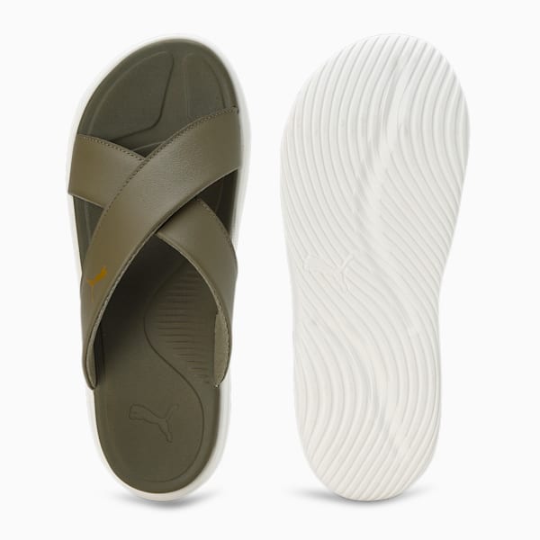 SOFTRIDE Seave Sandals, PUMA Olive-Warm White-PUMA Gold, extralarge-IND