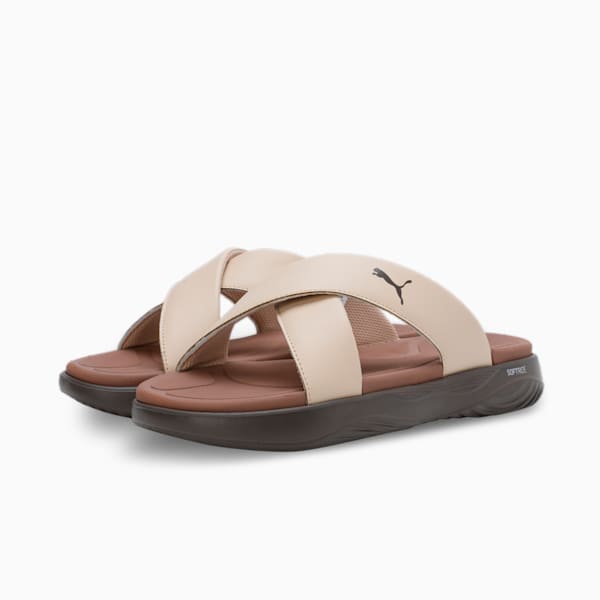 PUMA SOFTRIDE Seave Unisex Sandals, Chocolate-Brown Mushroom-Alpine Snow, extralarge-IND