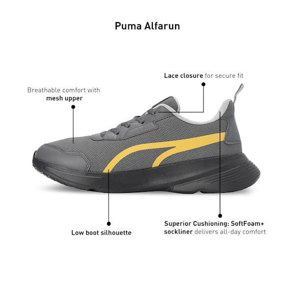 Alfarun Men's Sneakers, Cool Dark Gray-Smokey Gray-Mustard Seed, extralarge-IND