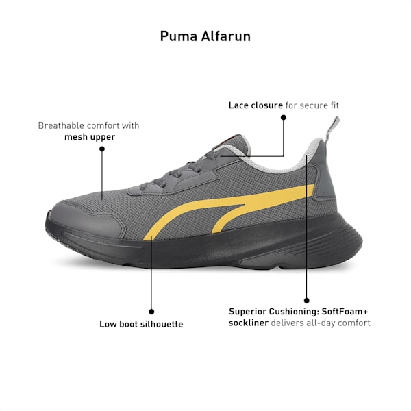 Puma Alfarun Men's Sneakers, Cool Dark Gray-Smokey Gray-Mustard Seed, extralarge-IND