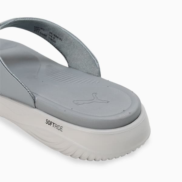 PUMA Softride Seave Platform Flip-Flops, Feather Gray-Cool Mid Gray-PUMA Black, extralarge-IND