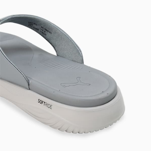 SOFTRIDE Seave Flip-Flops, Feather Gray-Cool Mid Gray-PUMA Black, extralarge-IND