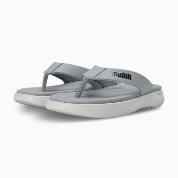 Puma SOFTRIDE Seave Unisex Flip-Flops, Feather Gray-Cool Mid Gray-PUMA Black, extralarge-IND