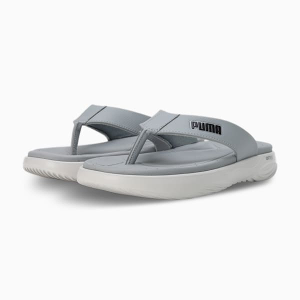 SOFTRIDE Seave Flip-Flops, Feather Gray-Cool Mid Gray-PUMA Black, extralarge-IND