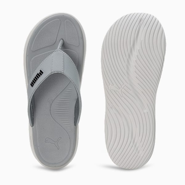 PUMA Softride Seave Platform Flip-Flops, Feather Gray-Cool Mid Gray-PUMA Black, extralarge-IND