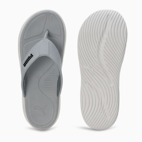 Puma SOFTRIDE Seave Unisex Flip-Flops, Feather Gray-Cool Mid Gray-PUMA Black, extralarge-IND