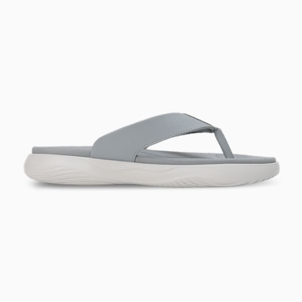 Puma SOFTRIDE Seave Unisex Flip-Flops, Feather Gray-Cool Mid Gray-PUMA Black, extralarge-IND