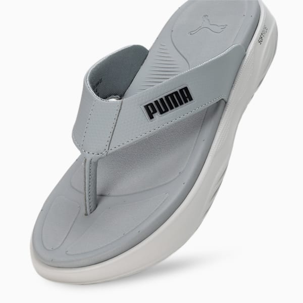 Puma SOFTRIDE Seave Unisex Flip-Flops, Feather Gray-Cool Mid Gray-PUMA Black, extralarge-IND