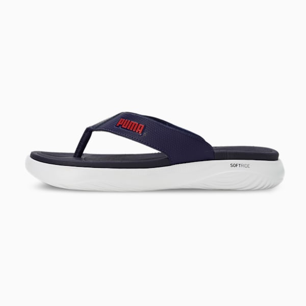 Puma SOFTRIDE Seave Unisex Flip-Flops, PUMA Navy-PUMA White-For All Time Red, extralarge-IND