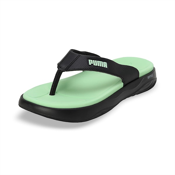 Puma SOFTRIDE Seave Unisex Flip-Flops, PUMA Black-Spring Fern, extralarge-IND