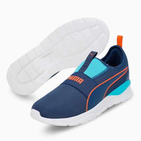 Hobbes Slip On Youth Sneakers, New Navy-Blue Atoll-Vibrant Orange, extralarge-IND
