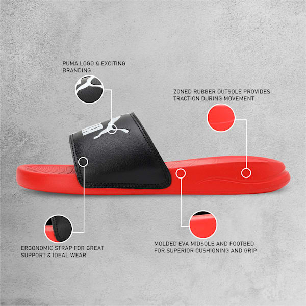 PUMA Popcat 20 x1DER Youth Slides, High Risk Red-PUMA Black